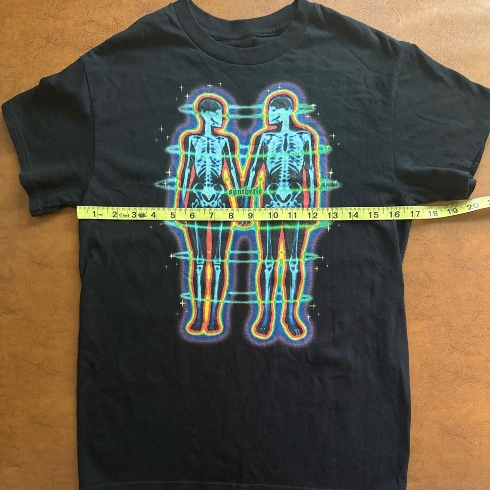 Synthetic No Love Like Ours Skeleton Tee Size S Black Trippy Graphic Shirt - Picture 5 of 7